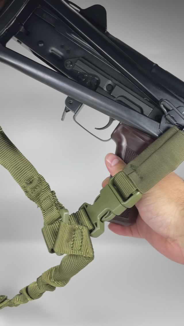 Ремень оружейный эластичный Patriot (зелёный, один карабин)