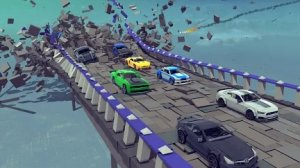 Автомобили на разрушаемом мосту