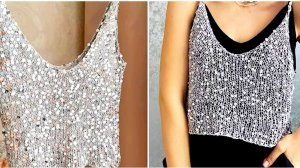 1. Топ с пайетками крючком, трендовый базовый модный.mp4