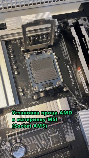 Установка проца AMD в материнку MSI (Socket AM5) #процессор #ПК смотреть онлайн