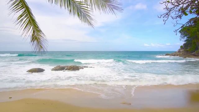 Пляж Тайланд. Шум морской волны. Белый песок. Пальмы. 2 часа релакса. Наслаждайтесь..) смотреть онлайн