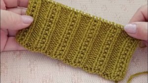 Простой узор спицами поворотными и круговыми рядами. Схемы узора.