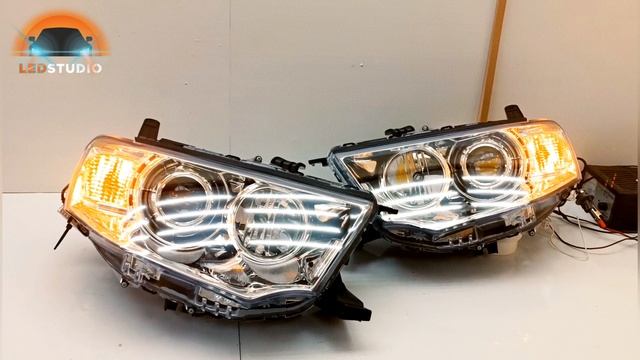 Светодиодные фары Mitsubishi Pajero Sport смотреть онлайн