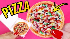 Мини пицца для Барби из полимерной глины! Лепка реалистичной миниатюры! Мастер-класс для начинающих