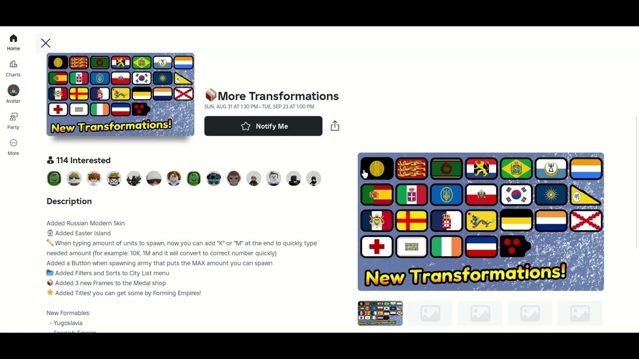 Новое Обновление Roblox Контроль над Европой (Больше Трансформаций)
