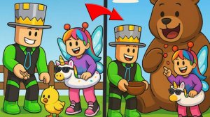 ВЫРАСТИ ЖИВОТНОЕ в РОБЛОКС! У меня был Ципленок а стал БОЛЬШОЙ МЕДВЕДЬ! Feed Your Pet Roblox