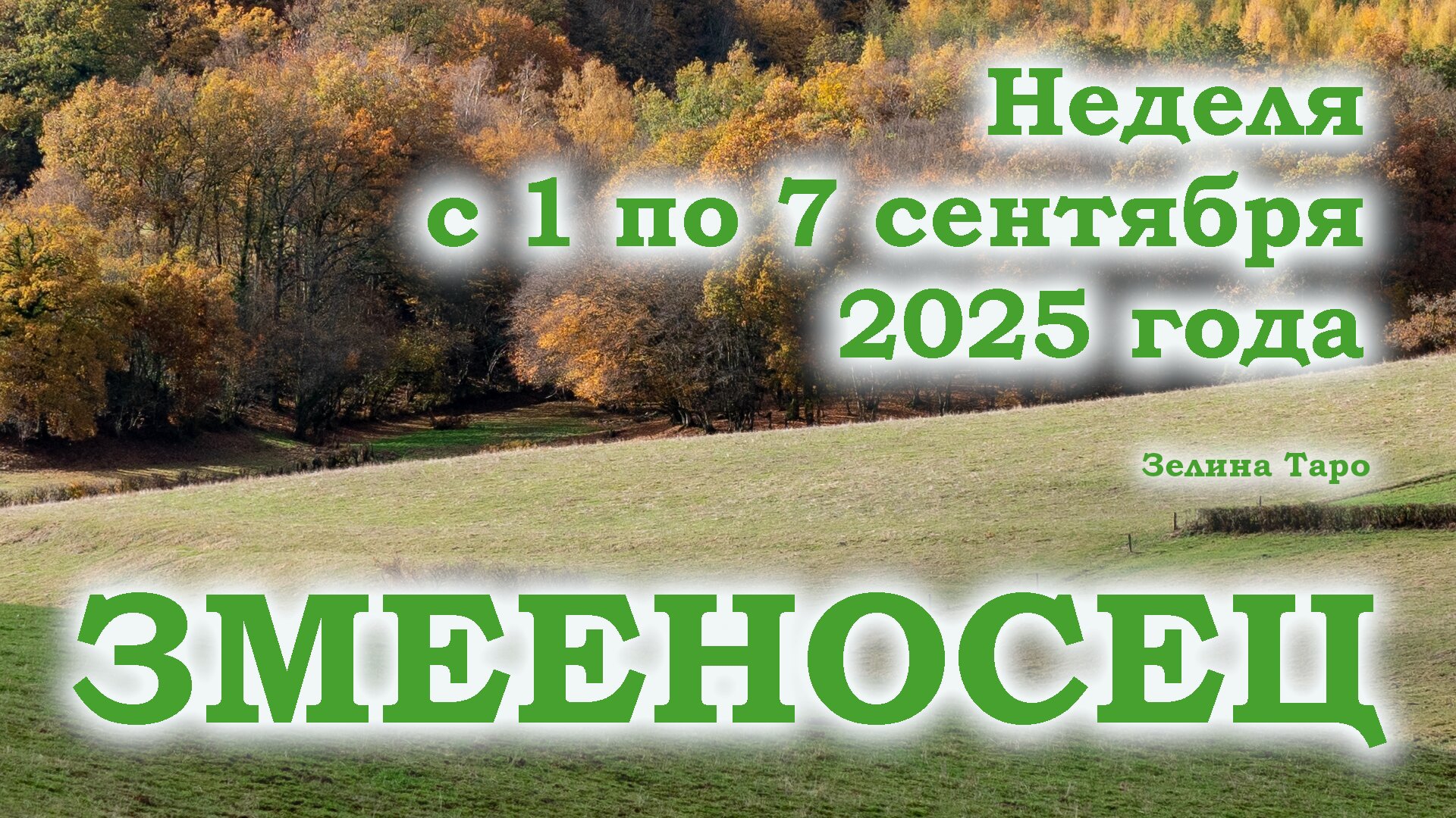 ЗМЕЕНОСЕЦ | Таро прогноз на неделю 1–7 сентября 2025 | События недели и совет карт Таро