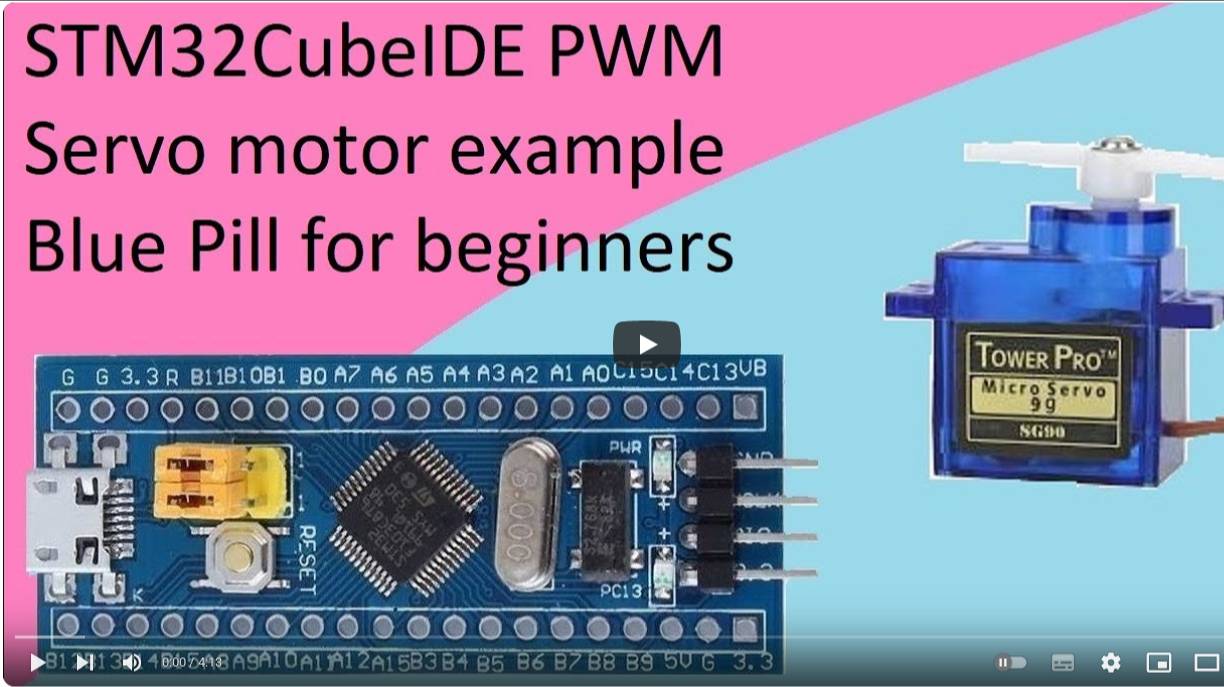 27. STM32CubeIDE Servo Motor. PWM with STM32F103C8T6 смотреть онлайн
