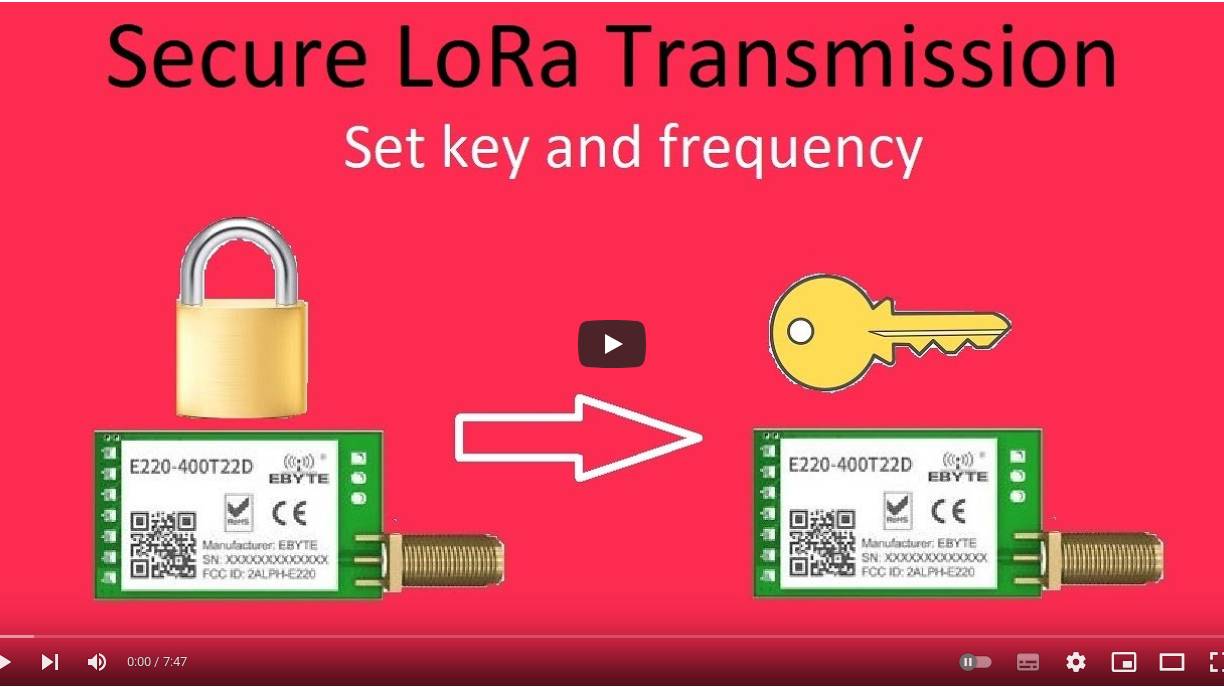 26. Set key and frequency to Ebyte LoRa. Secure Transmission. смотреть онлайн