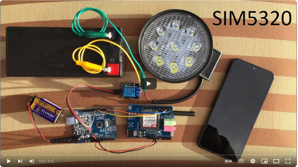 3. SMS to Relay using SIM5320 and Arduino смотреть онлайн