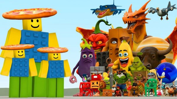 100 Мемов Roblox Noobini Pizzanini Army Brainrot Против Всех Итальянских Brainrot