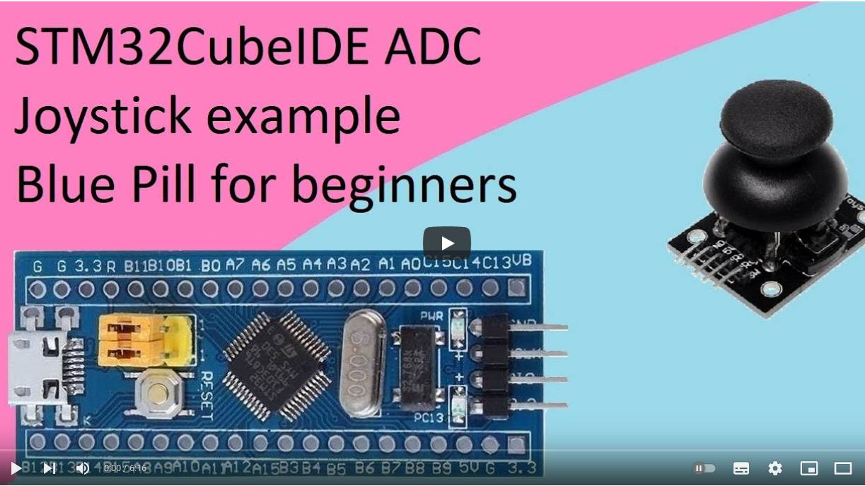 49. STM32CubeIDE Joystick ADC with STM32F103C8T6 смотреть онлайн