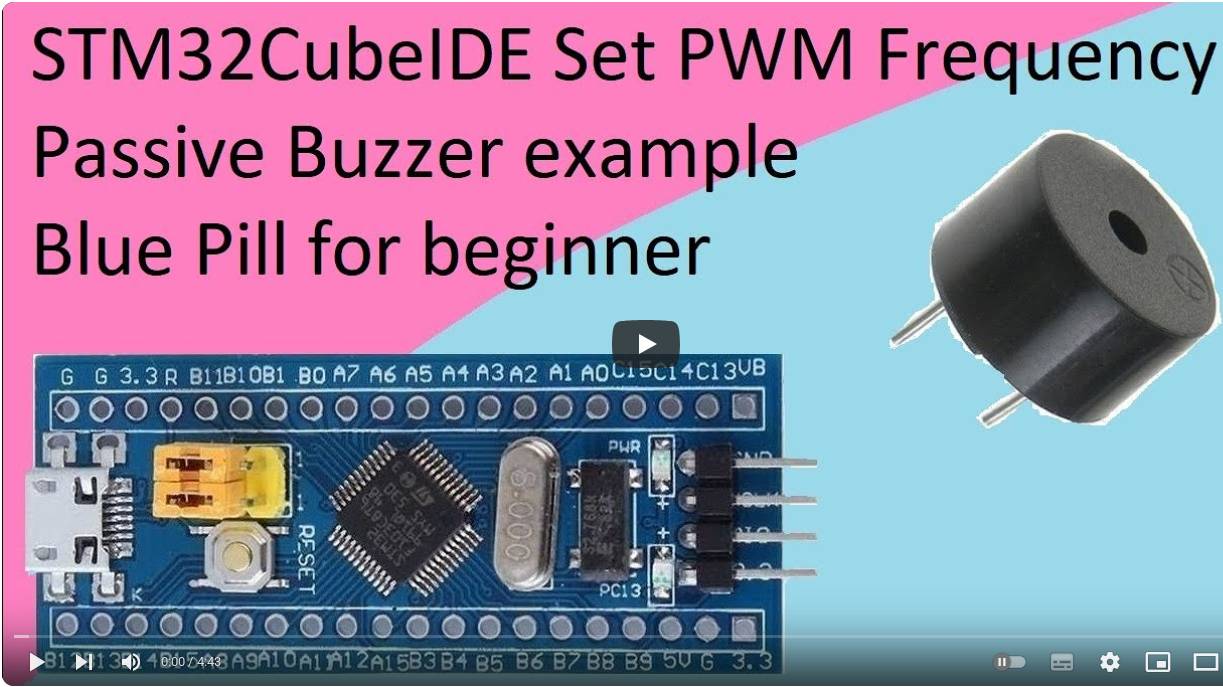 21. STM32CubeIDE Passive Buzzer. PWM frequency with STM32F103C8T6 смотреть онлайн