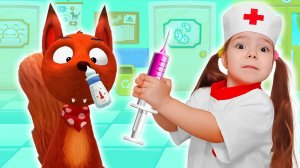 Лисёнок и Доктор для животных - Настя учит детей любить и заботиться о животных. Little Fox animal d