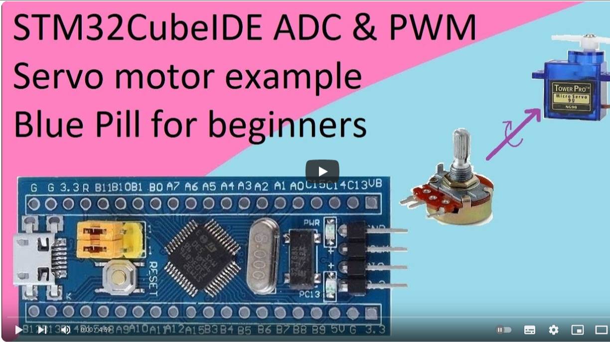 28. STM32CubeIDE Servo Motor and Potentiometer with STM32F103C8T6 смотреть онлайн