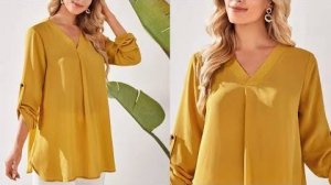 Обработка v-образной горловины планкой со складкой