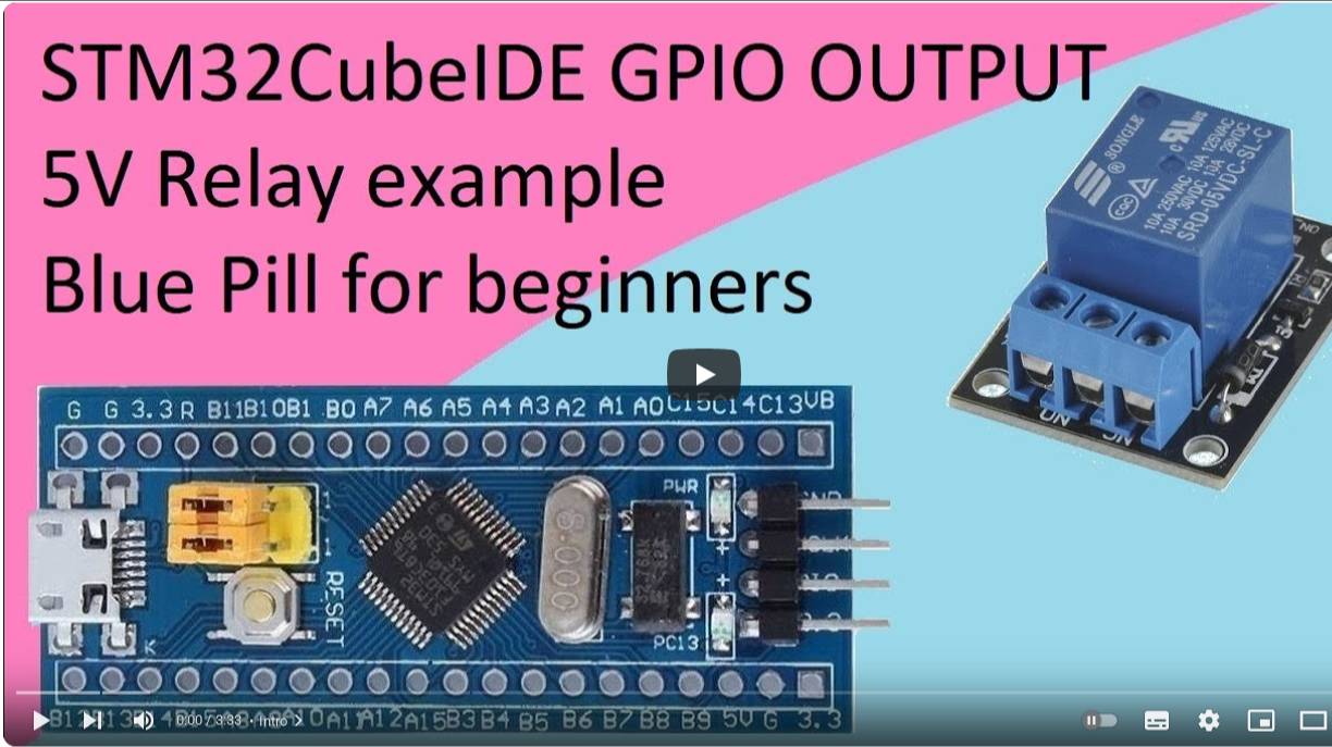 30. STM32CubeIDE 5V Relay with STM32F103C8T6 смотреть онлайн