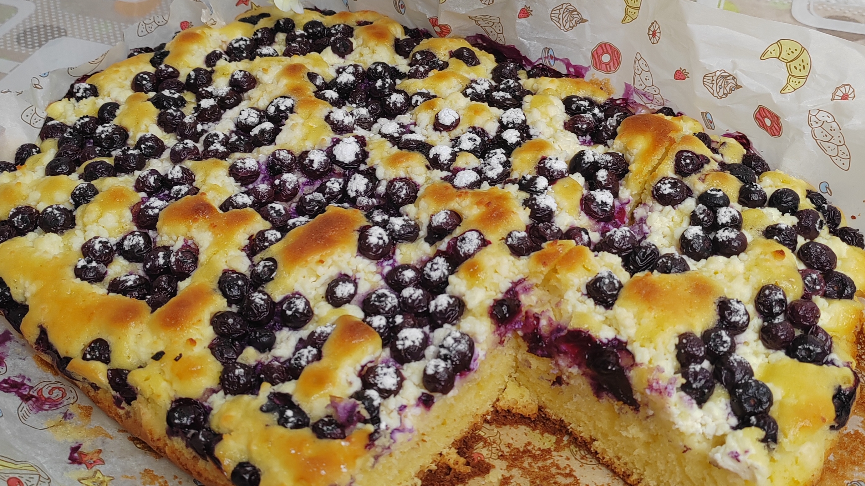 ПИРОГ С ТВОРОГОМ И ГОЛУБИКОЙ 🔥