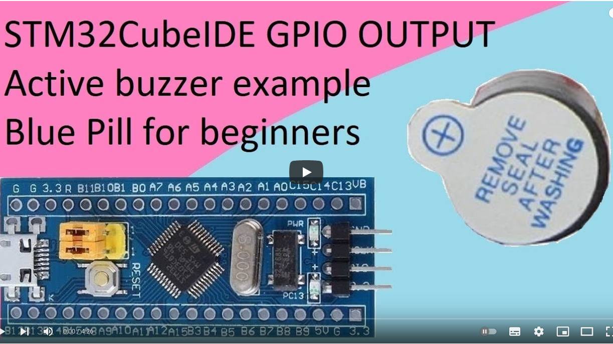 13. STM32CubeIDE Active buzzer. GPIO OUTPUT with STM32F103C8T6 смотреть онлайн