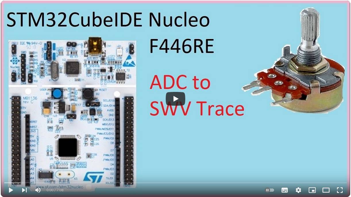 69. STM32CubeIDE ADC to SWV Trace. Potentiometer with STM32F446RE смотреть онлайн