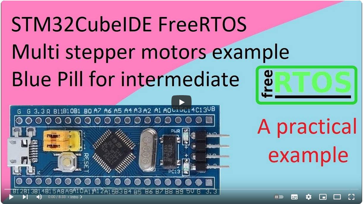 76. STM32CubeIDE FreeRTOS. Multiple stepper motors with STM32F103C8T6 смотреть онлайн