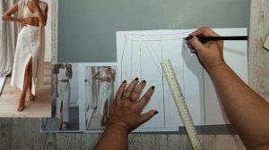 Моделирование. Юбка с косой застежкой и разрезом. Выкройка № 671.