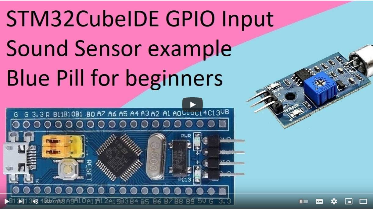 41. STM32CubeIDE Sound Sensor. GPIO Input with STM32F103C8T6 смотреть онлайн