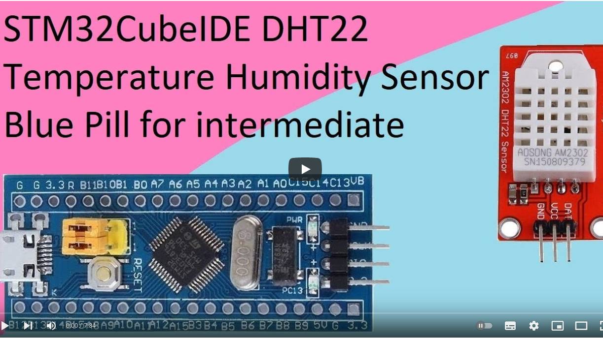 48. STM32CubeIDE DTH22 Temperature and Humidity Sensor with STM32F103C8T6 смотреть онлайн