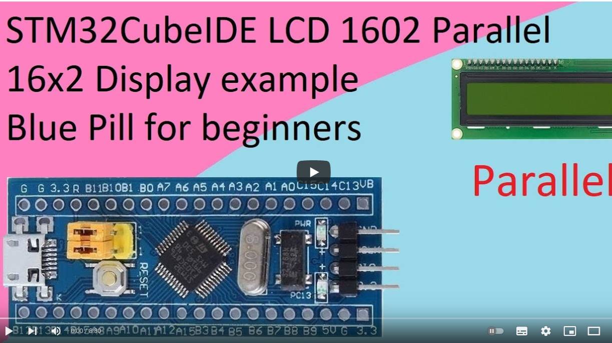 59. STM32CubeIDE LCD 1602 Display. Parallel 16x2 with STM32F103C8T6 смотреть онлайн
