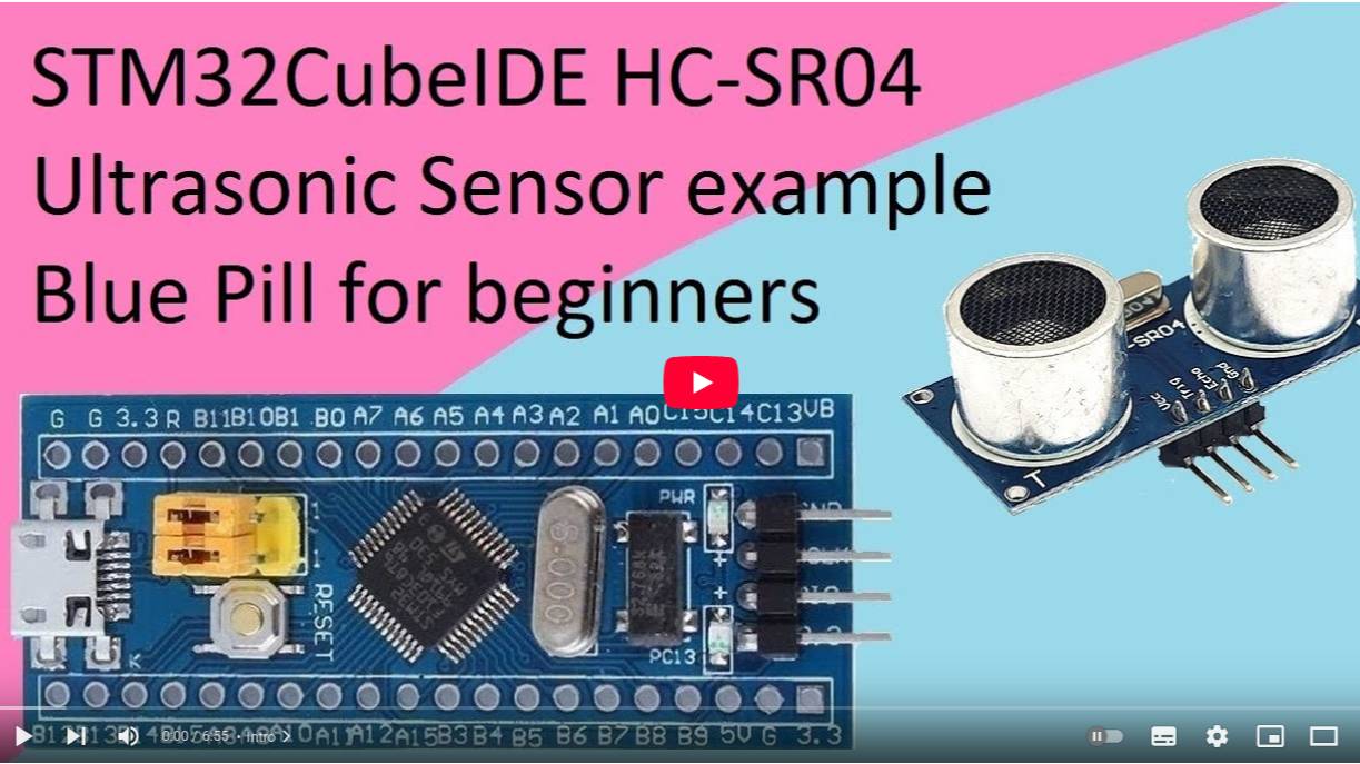 42. STM32CubeIDE Ultrasonic Distance Sensor. HC-SR04 with STM32F103C8T6 смотреть онлайн