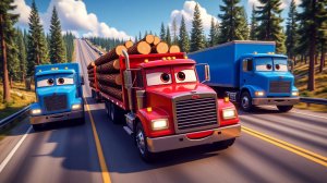 МУЛЬТИКИ ПРО МАШИНКИ 🚛💥 ГИГАНТСКАЯ ФУРА С БРЕВНАМИ: Крушение и разлет бревен