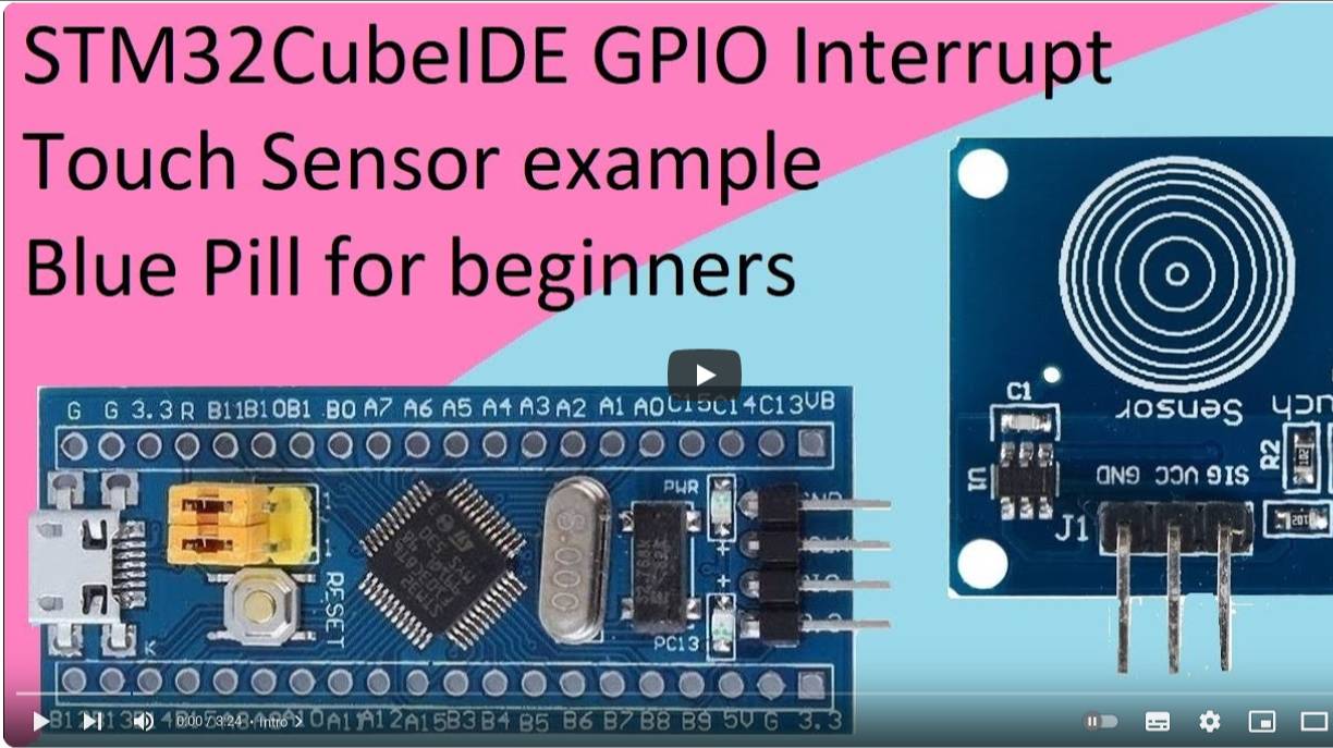 31. STM32CubeIDE Touch Sensor. GPIO Interrupt with STM32F103C8T6 смотреть онлайн