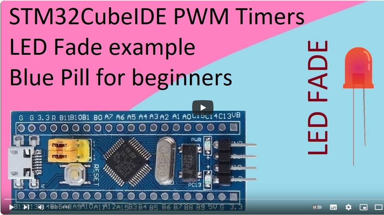 15. STM32CubeIDE LED FADE. PWM Timers with STM32F103C8T6 смотреть онлайн