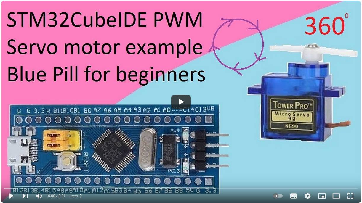 77. STM32CubeIDE FS90R Continues Servo Motor. PWM with STM32F103C8T6 смотреть онлайн