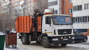 Мусоровоз МКМ-3403 (МК-3451-03) на шасси МАЗ-5340B2 (А 632 НК 122). / Garbage truck MAZ-5340.