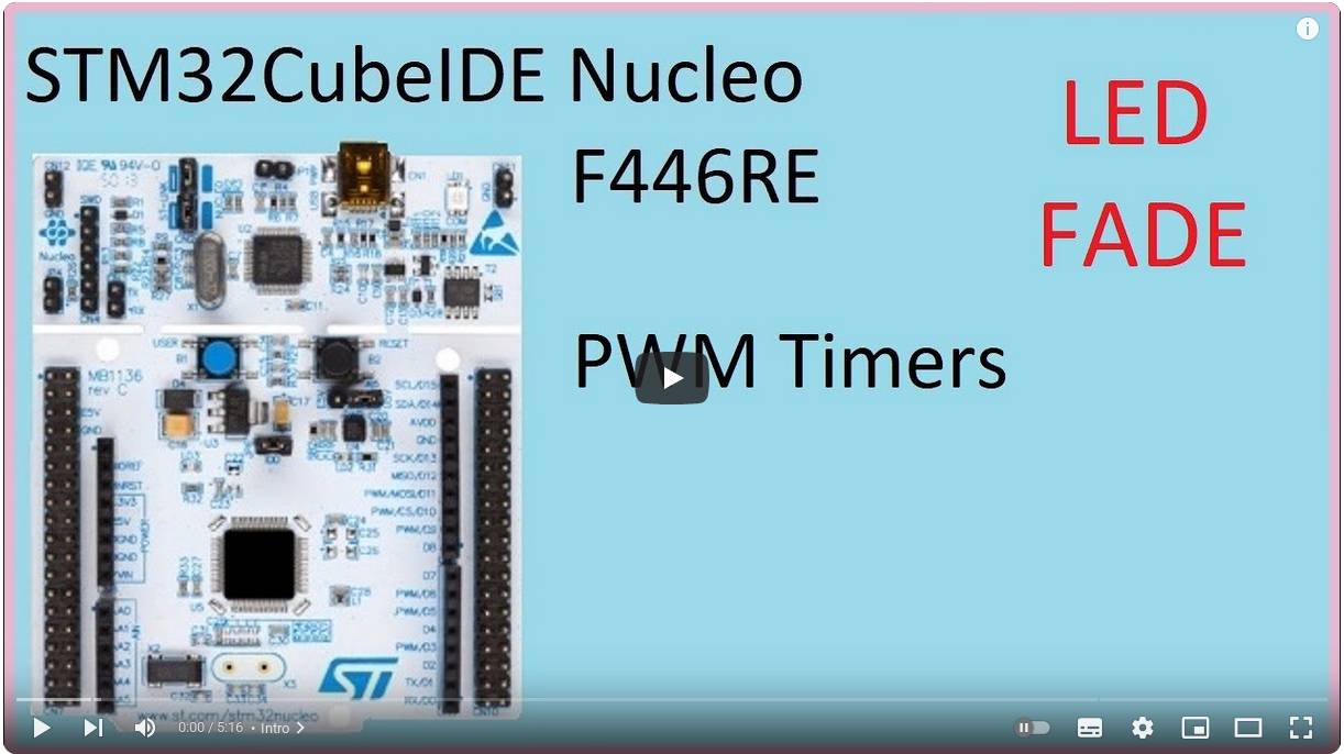 70. STM32CubeIDE PWM Timers. LED Fade with STM32F446RE смотреть онлайн