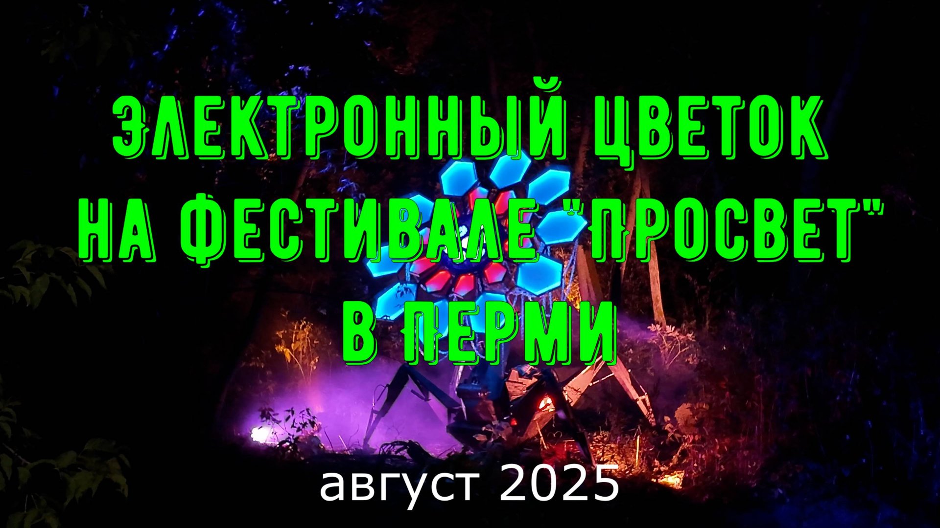 Электронный цветок на фестивале Просвет в Перми