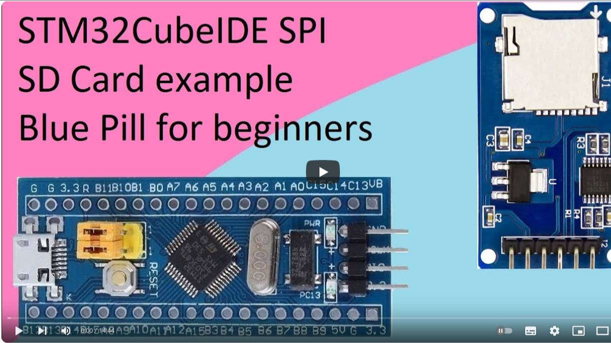 29. STM32CubeIDE SD CARD. SPI with STM32F103C8T6 смотреть онлайн