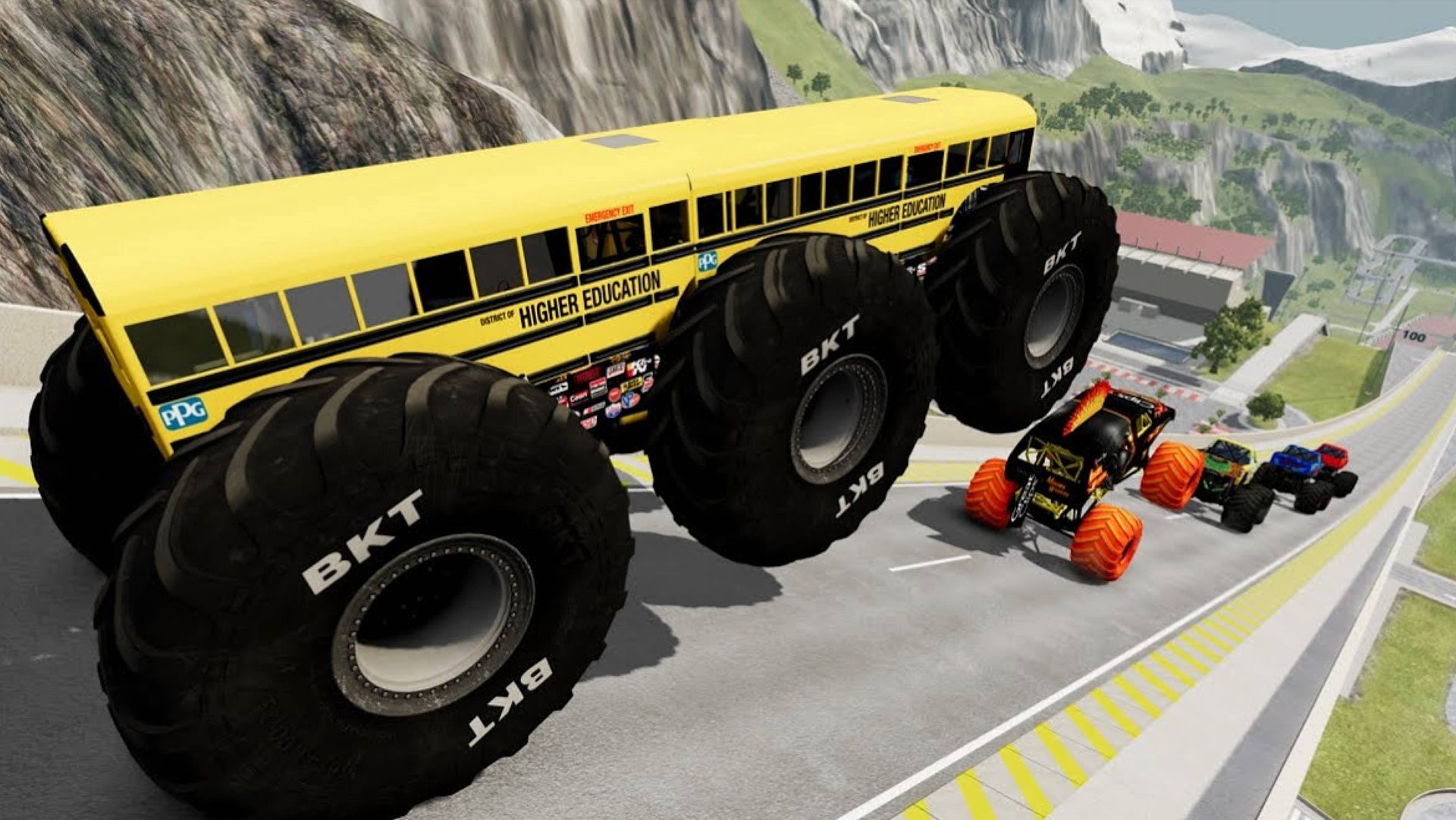 МУЛЬТИКИ ПРО МАШИНКИ Эпические прыжки и столкновения на скоростном монстр-траке Beamng Drive #1