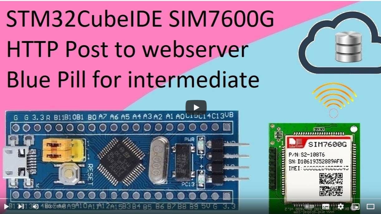 58. STM32CubeIDE HTTP Post to web server. SIM7600 with STM32F103C8T6 смотреть онлайн