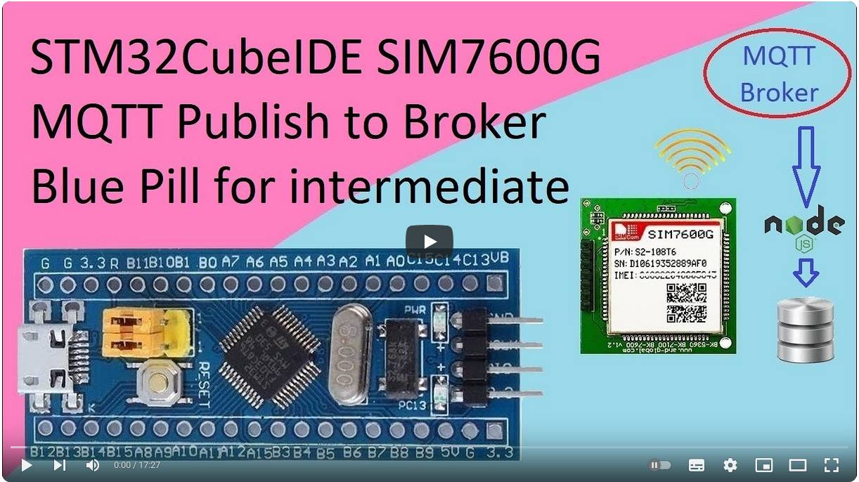65. STM32CubeIDE MQTT Publish to Broker. SIM7600 with STM32F103C8T6 смотреть онлайн