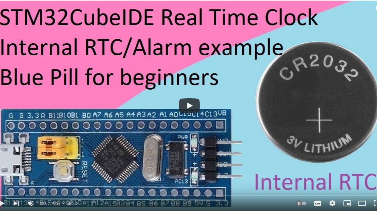 46. STM32CubeIDE Internal RTC. Alarm with STM32F103C8T6 смотреть онлайн