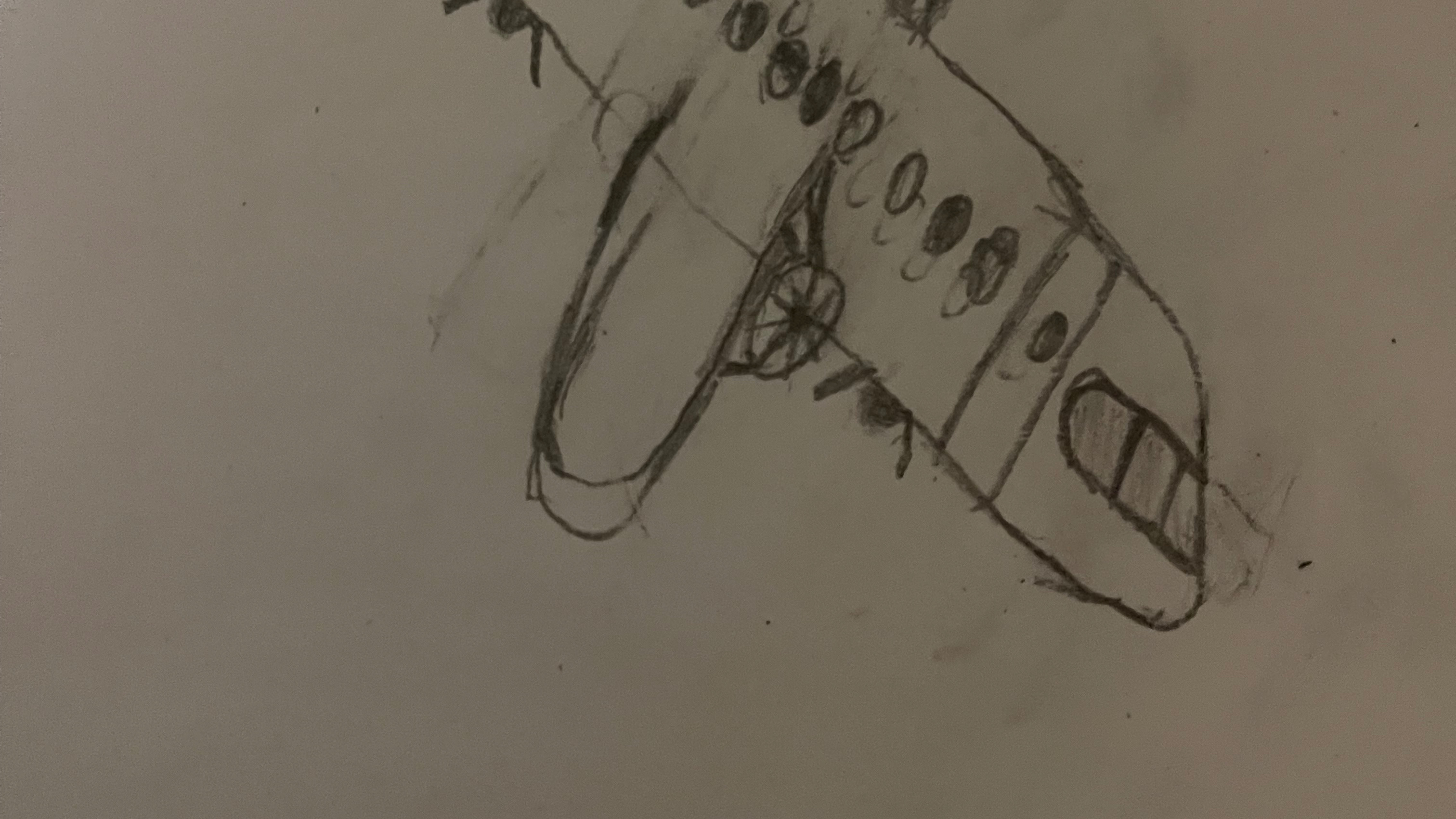 Рисуем гражданский самолёт, снижение. Простым карандашом.