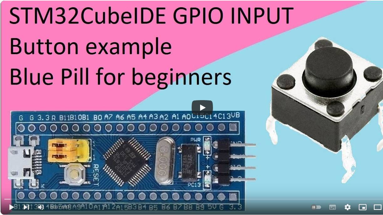 14. STM32CubeIDE button. GPIO INPUT with STM32F103C8T6 смотреть онлайн