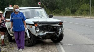 ДТП с вылетом на встречку в Нижегородской области "Бабка на Ниве"