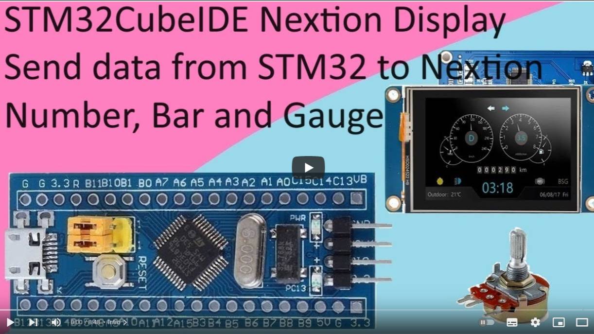 95. STM32 to Nextion number, bar and gauge with STM32F103C8T6 смотреть онлайн