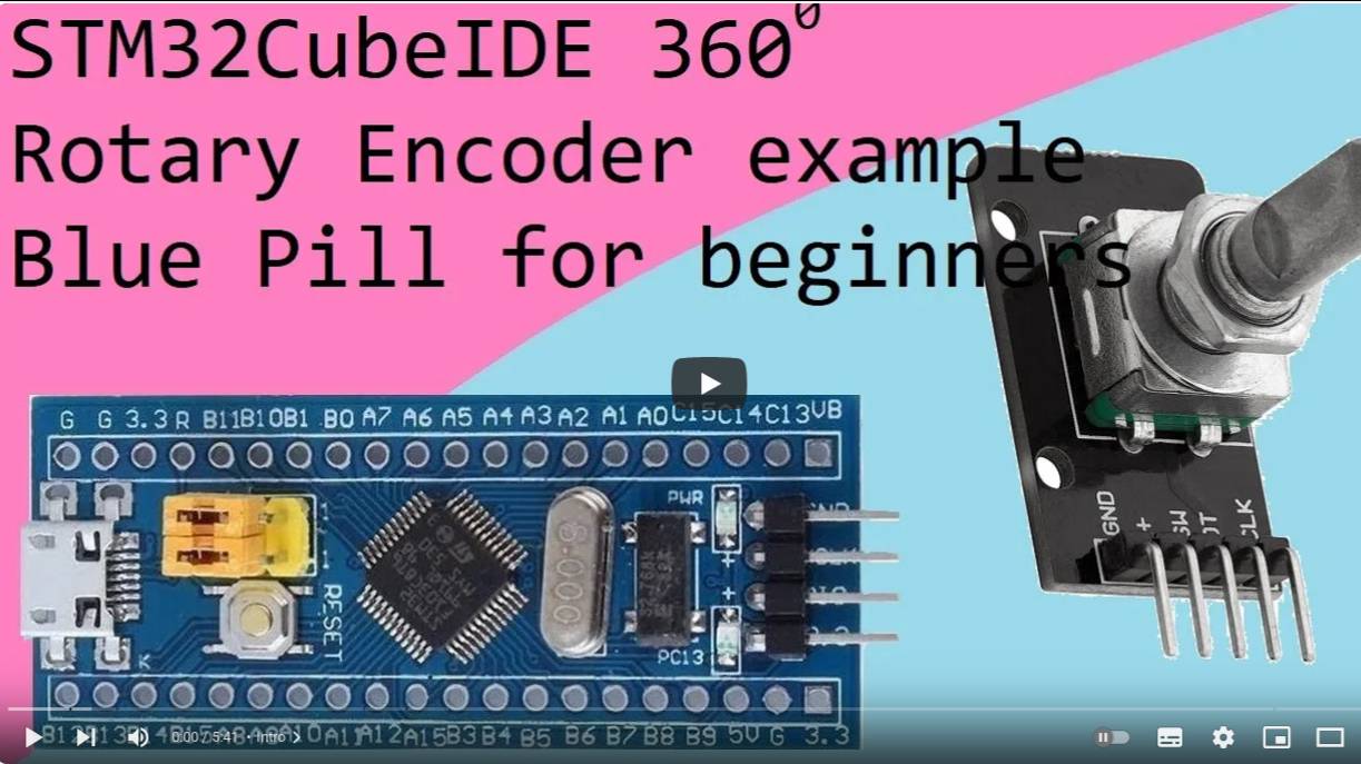 89. STM32CubeIDE Rotary Encoder (360 Degree Incremental) Module With STM32F103C8T6