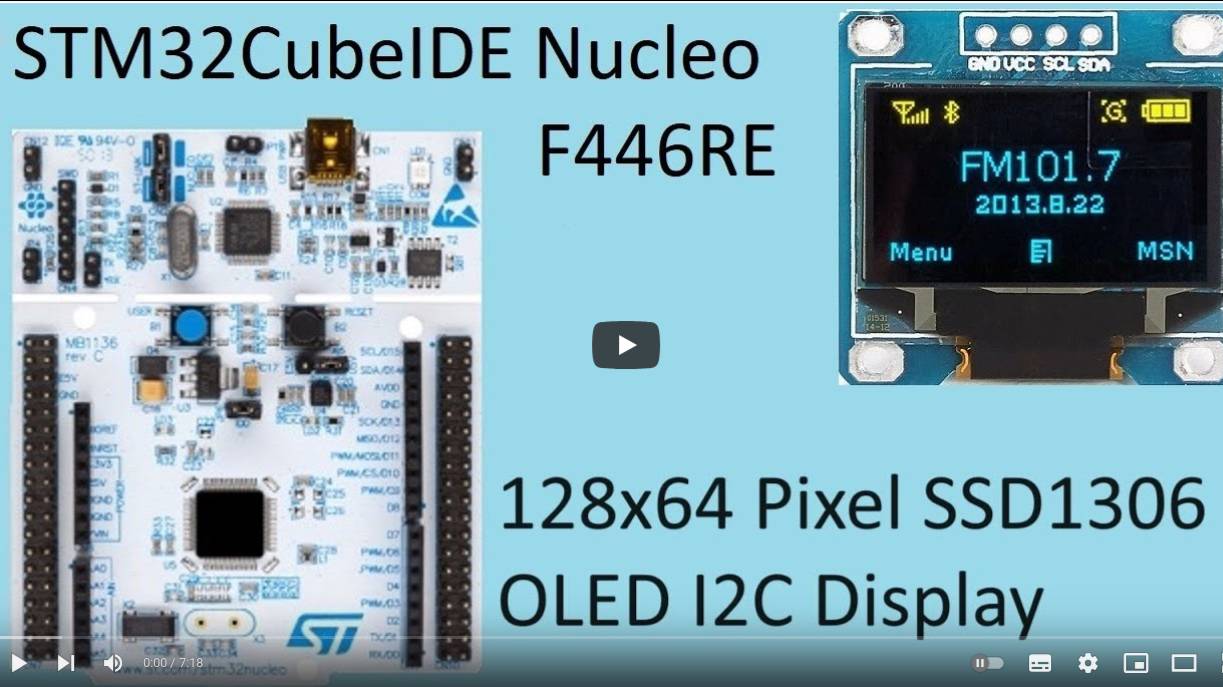 90. STM32CubeIDE OLED Display. I2C SSD1306 with STM32F446RE смотреть онлайн