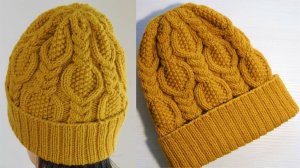 ВЯЗАНАЯ ШАПКА СПИЦАМИ КРАСИВЫМ УЗОРОМ. ПОДРОБНЫЙ ПОПЕТЕЛЬНЫЙ МАСТЕР-КЛАСС