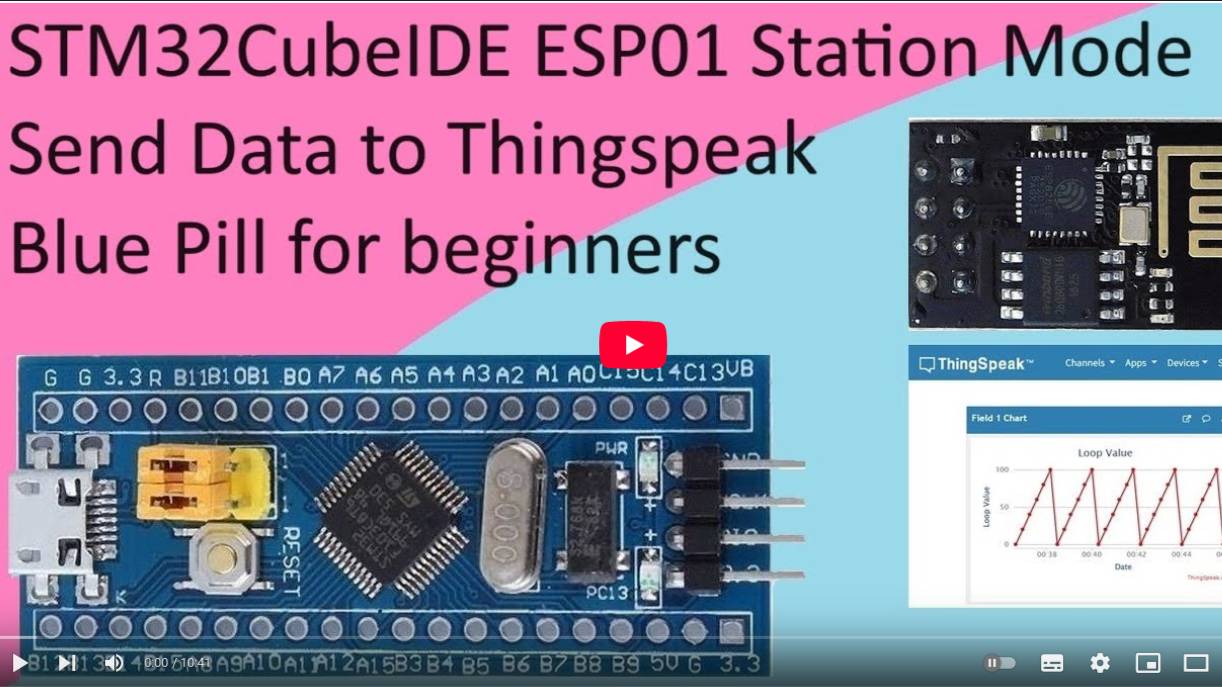 106. STM32CubeIDE ESP 01 Module to Thingspeak with STM32F103C8T6 смотреть онлайн